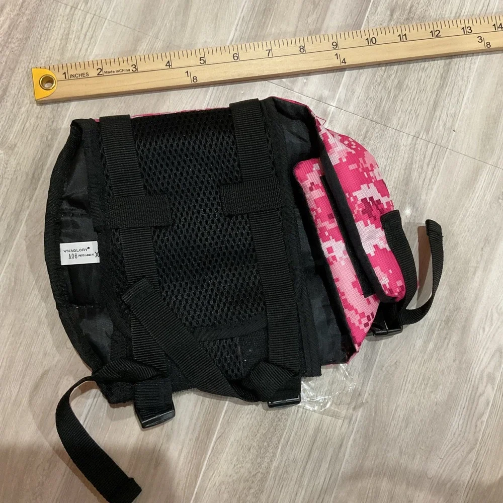 Vivaglory Dog Life Jacket Pink Digital Camo‎ Safety Vest XS Reflective Handle